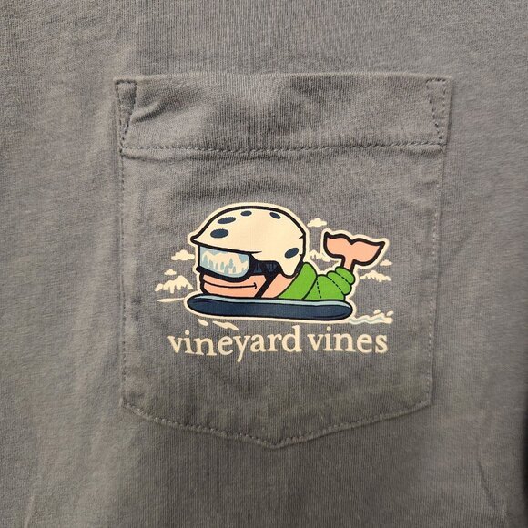 Vineyard Vines Long Sleeve T-Shirt Pocket Blue Winter Snowboarding Mens Medium‎ - Picture 8 of 12